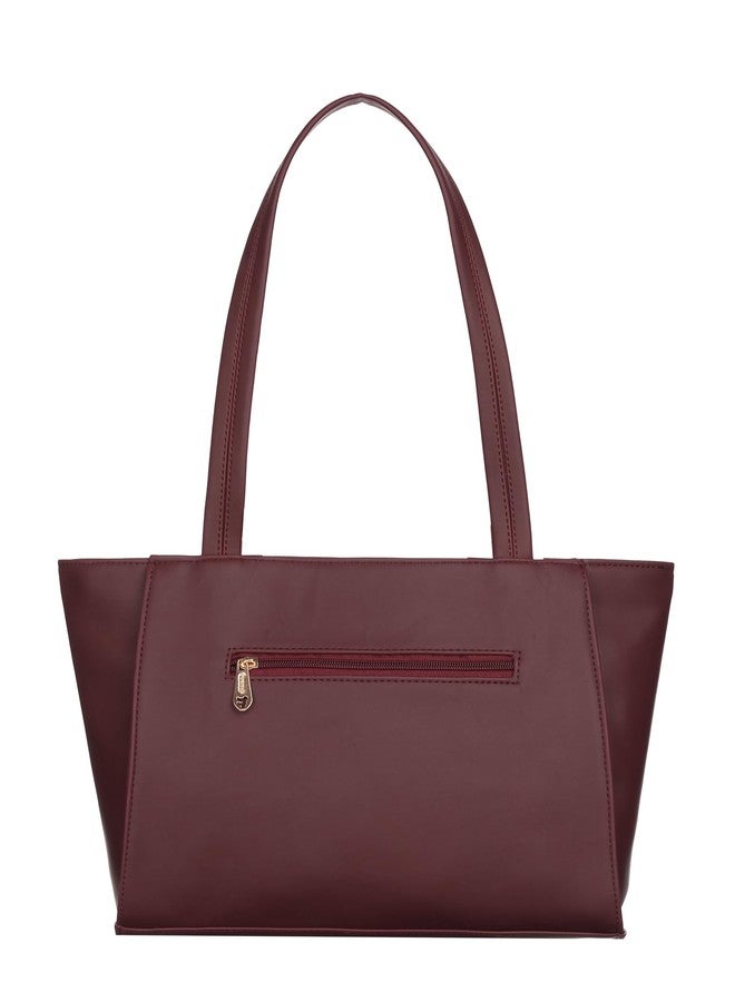 Fostelo Women's Time Square Satchel Tote Handbag for Women | Ladies Purse | Stylish Shoulder Bag | Gift For Women | Maroon - Image 5